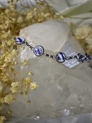 Náramek Chrpa & Křišťál - kolekce Moon