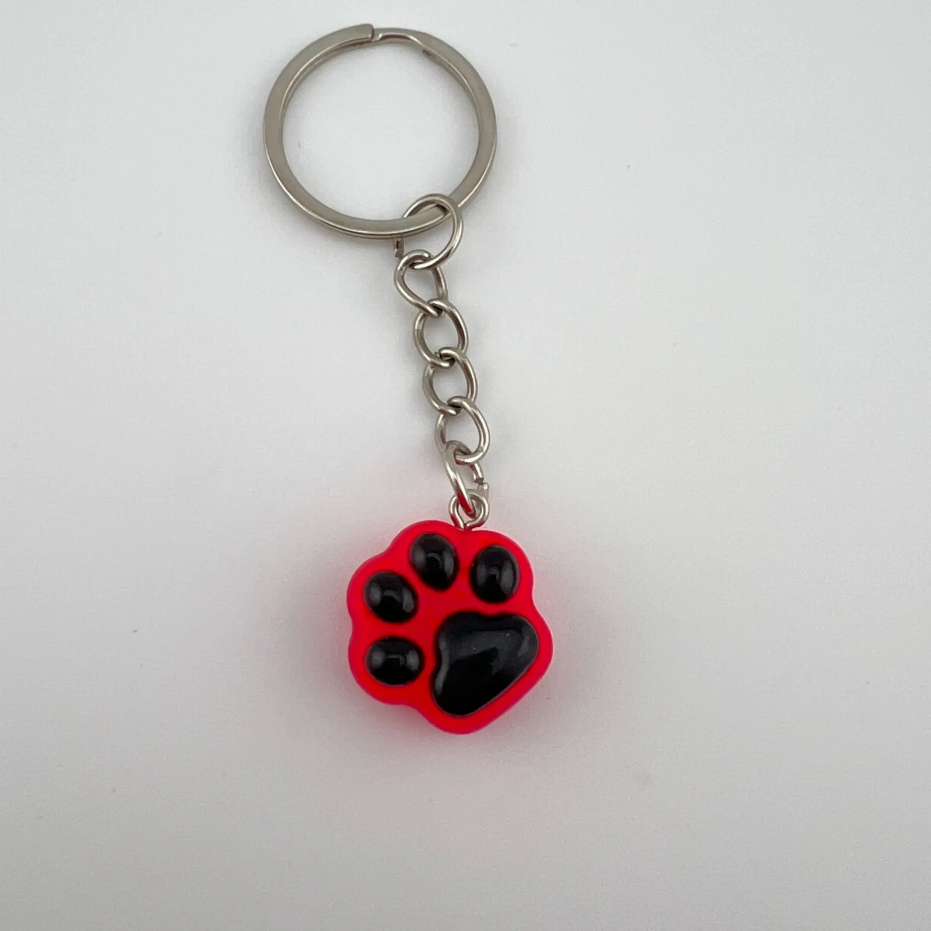 Přívěsek, tlapka, malá, 1ks , růžová neonka 1